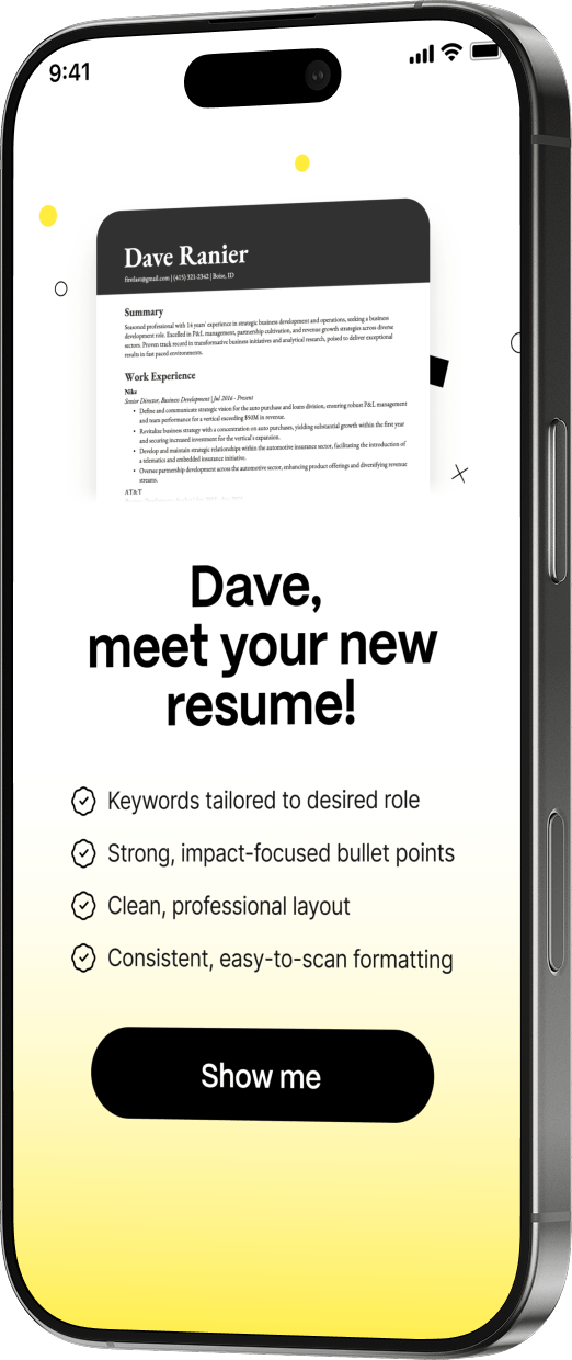 Earn Better resume preview in the EarnIn app