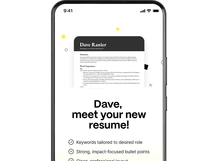 Resume builder in the EarnIn app
