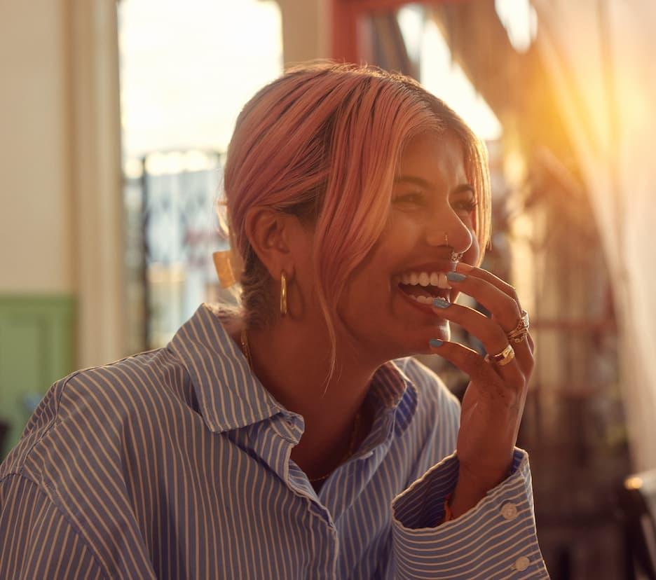 Woman with a happy moment